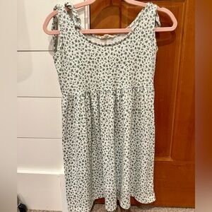 JESSICA SIMPSON FLORAL MINI DRESS WHITE WITH GREEN FLOWERS SIZE SMALL